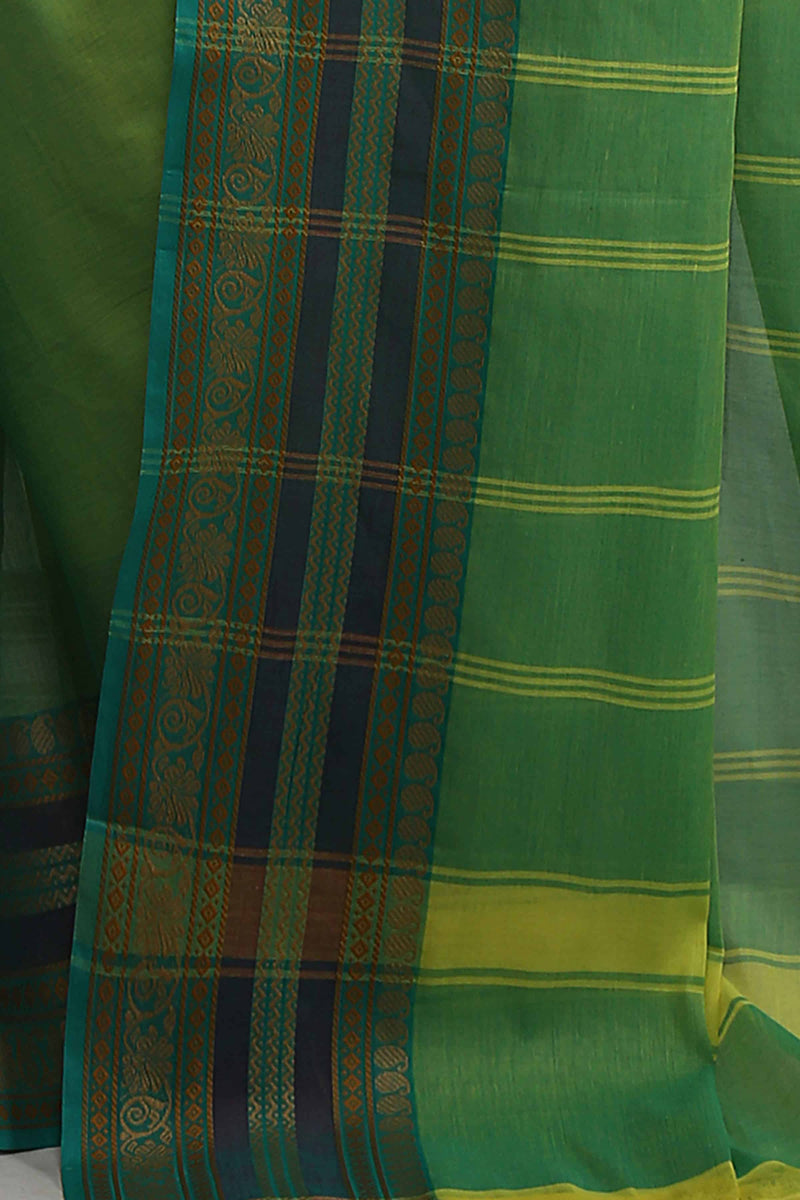 Green Handloom Mangalgiri Cotton Saree