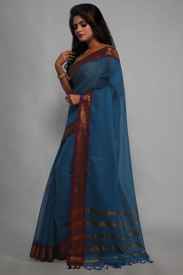 Blue Narayanpet Cotton Saree