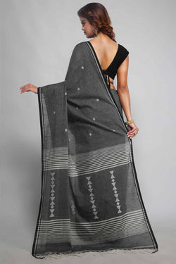 Grey Bengal Handloom Cotton Saree